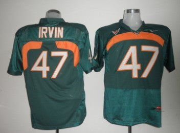 Irvin Miami Hurricanes green jersey