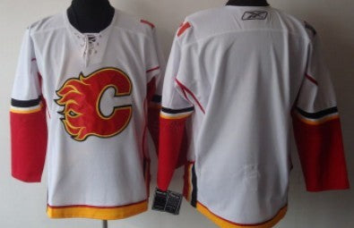 Custom Calgary Flames white jersey
