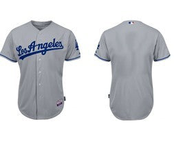 LA Blank Los Angeles Dodgers gray jersey