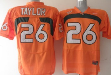 Taylor Miami Hurricanes orange jersey