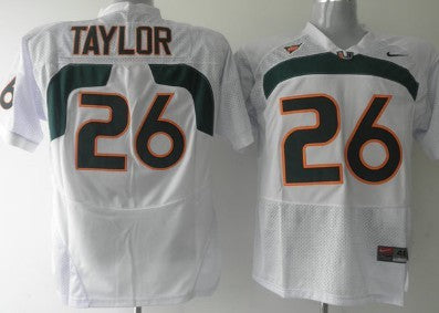 Taylor Miami Hurricanes white jersey