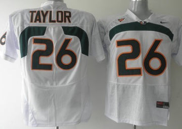 Taylor Miami Hurricanes white jersey