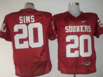 Sims Oklahoma Sooners red jersey