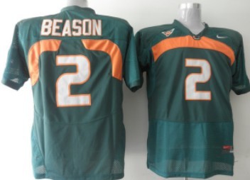 Jon Beason Miami Hurricanes green jersey
