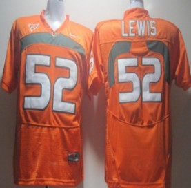 Lewis Miami Hurricanes orange jersey