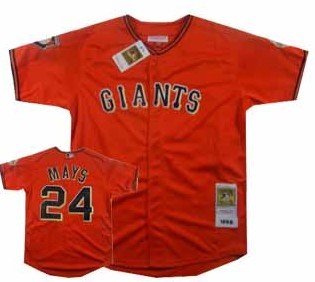 Willie Mays San Francisco Giants orange Throwback jersey