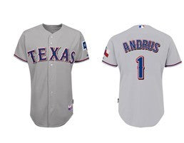 Elvis Andrus Texas Rangers gray jersey