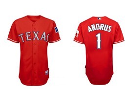 Elvis Andrus Texas Rangers red jersey