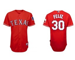Feliz Texas Rangers red jersey