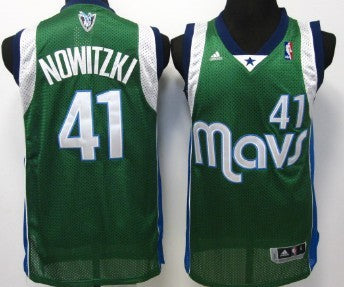 Dirk Nowitzki Dallas Mavericks green jersey