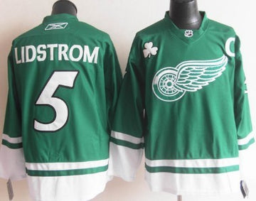 Nicklas Lidstrom St. Patrick's Day Detroit Red Wings green jersey