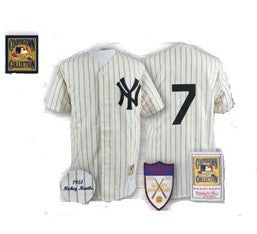 Mickey Mantle New York Yankees white Throwback jersey