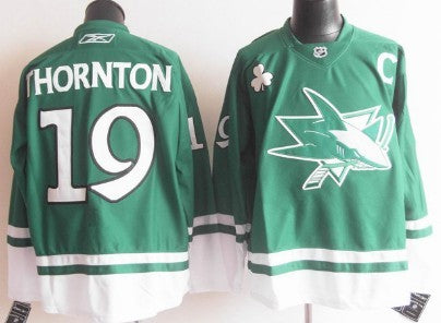 Joe Thornton St. Patrick's Day San Jose Sharks green jersey