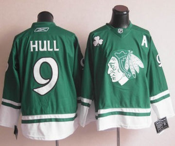 Bobby Hull St. Patrick's Day Chicago Blackhawks green jersey