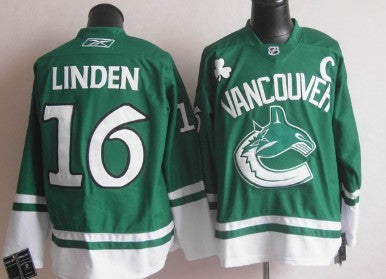 Trevor Linden St. Patrick's Day Vancouver Canucks green jersey