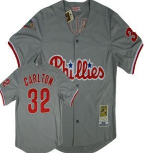 Carlton Philadelphia Phillies gray Throwback jersey