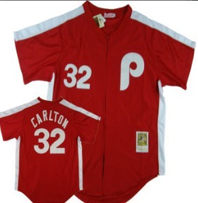 Carlton Philadelphia Phillies red Throwback jersey