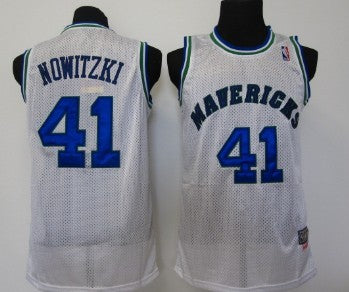 Dirk Nowitzki Dallas Mavericks white Throwback jersey