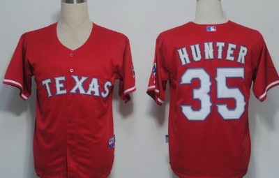 Hunter Texas Rangers red jersey