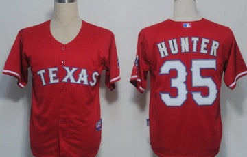 Hunter Texas Rangers red jersey