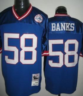 Banks New York Giants blue Throwback jersey