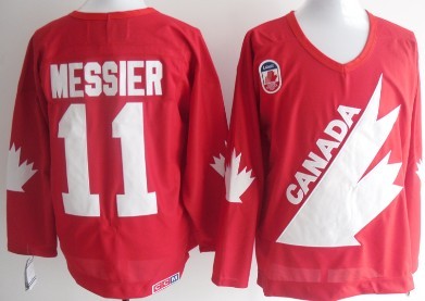 Mark Messier Team Canada red Throwback jersey