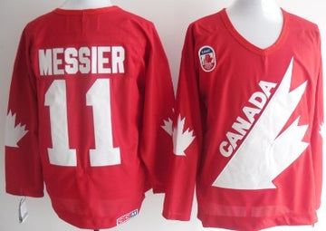 Mark Messier Team Canada red Throwback jersey