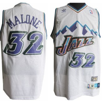 Karl Malone Mountain Utah Jazz white Throwback jersey