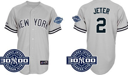 Derek Jeter New York Yankees gray jersey