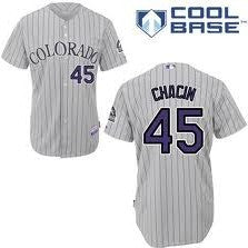 Chacin Colorado Rockies gray jersey