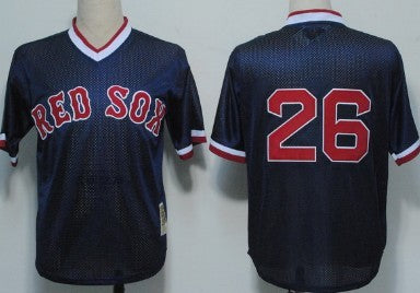 Wade Boggs Mesh Batting Practice Boston Red Sox navy jersey