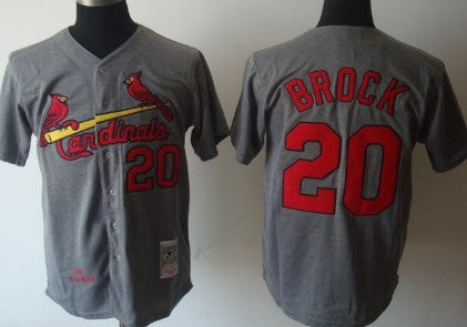 Lou Brock St. Louis Cardinals gray Throwback jersey
