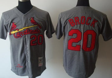 Lou Brock St. Louis Cardinals gray Throwback jersey