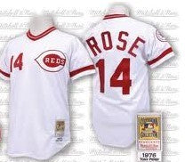 Pete Rose Cincinnati Reds white Throwback jersey