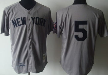 Joe DiMaggio New York Yankees gray Throwback jersey