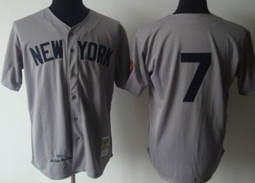 Mickey Mantle New York Yankees gray Throwback jersey