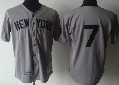 Mickey Mantle New York Yankees gray Throwback jersey