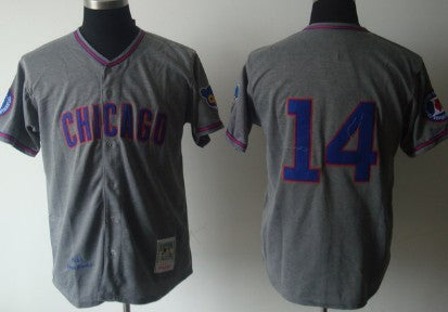 Ernie Banks Chicago Cubs gray Throwback jersey