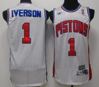 Allen Iverson Detroit Pistons white Throwback jersey