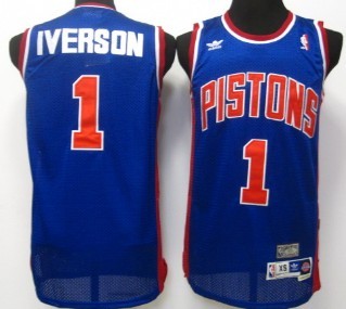 Allen Iverson Detroit Pistons blue Throwback jersey