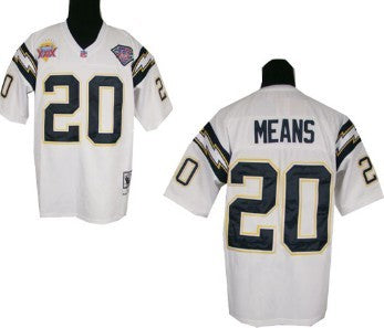 Natrone Means Los Angeles Chargers white Throwback jersey