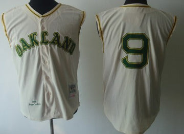 Reggie Jackson Oakland Athletics cream Throwback jersey