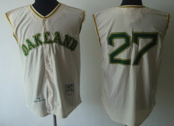 Catfish Hunter Oakland Athletics cream Throwback jersey