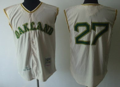 Catfish Hunter Oakland Athletics cream Throwback jersey