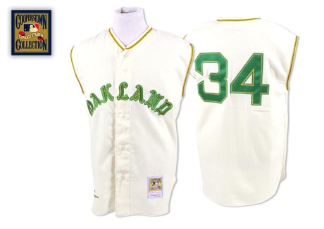Rollie Fingers Oakland Athletics cream Throwback jersey