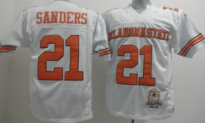 Barry Sanders Oklahoma State Cowboys white Throwback jersey