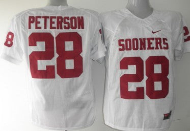Adrian Peterson Oklahoma Sooners white jersey