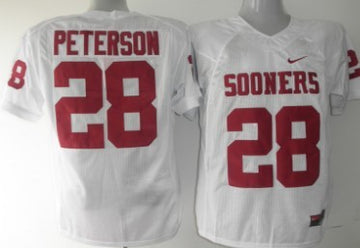 Adrian Peterson Oklahoma Sooners white jersey
