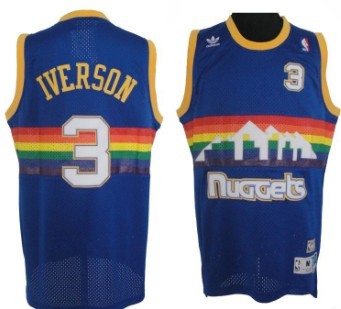 Allen Iverson Denver Nuggets blue Throwback jersey