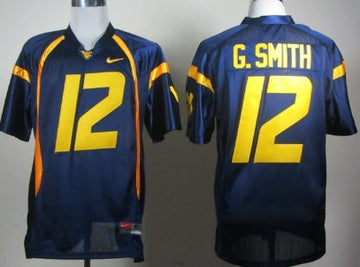 Geno Smith West Virginia Mountaineers navy jersey